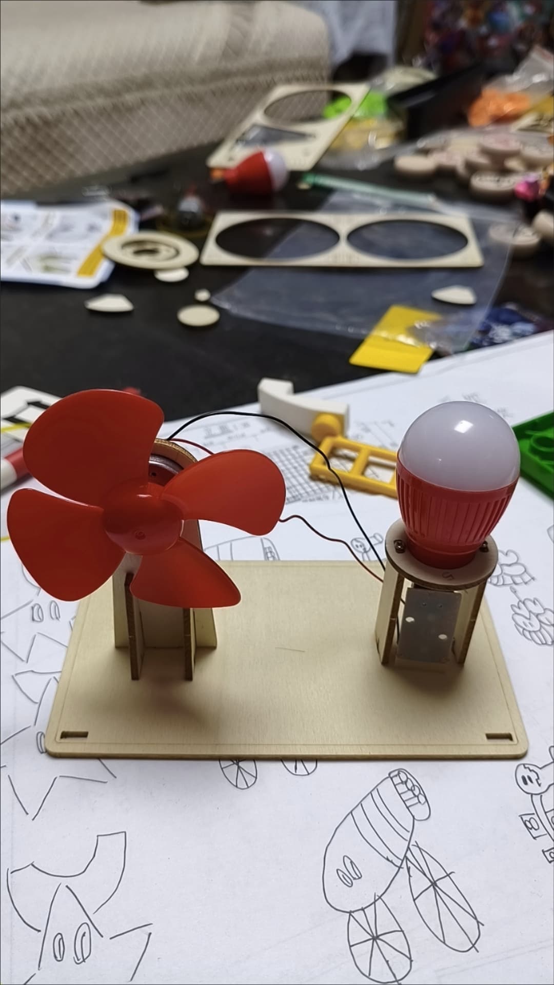 STEM DIY Wind Turbine with Light Bulb 4