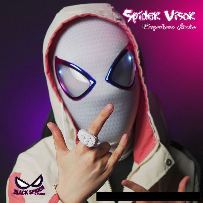 Spider-Man: Across The Spider-Verse Gwen Stacy LED Eyes Mask Headgear with Remote Controller 3