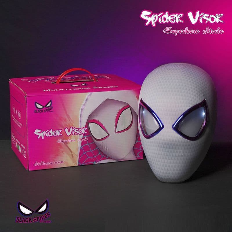 Spider-Man: Across The Spider-Verse Gwen Stacy LED Eyes Mask Headgear with Remote Controller 4