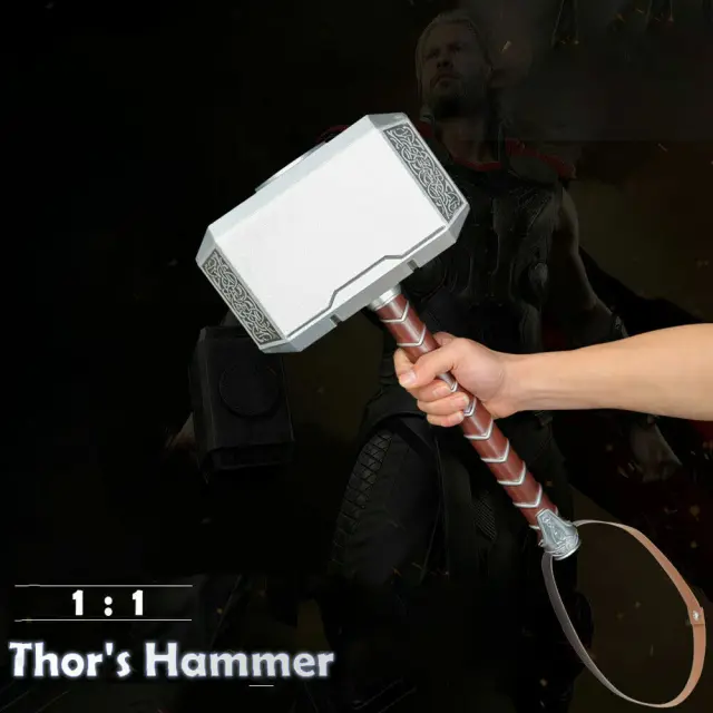 1:1 Solid Avengers Thor Hammer Replica Cosplay Mjolnir Prop Collector
